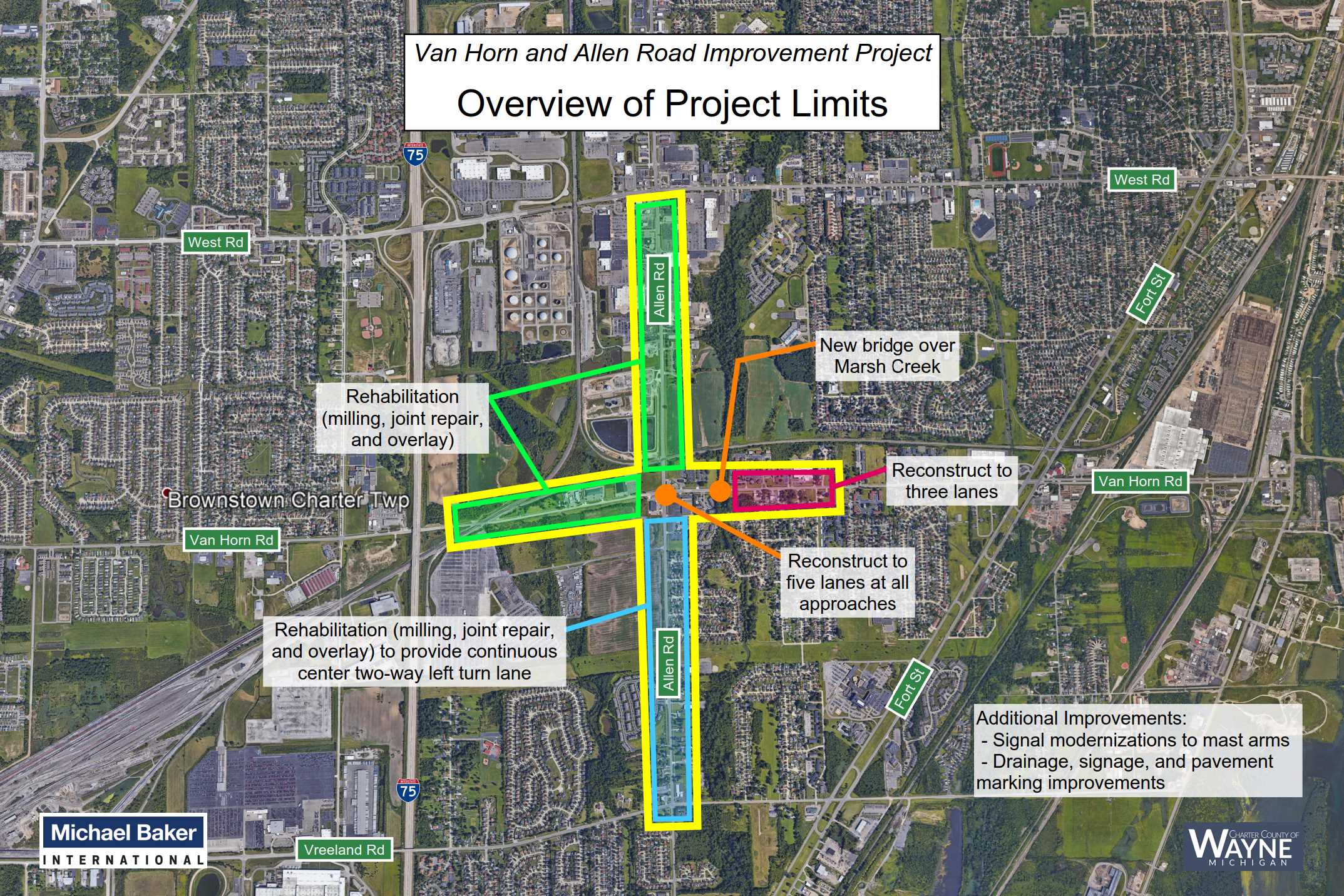 Public outreach maps to communicate impacts of bridge construction project.